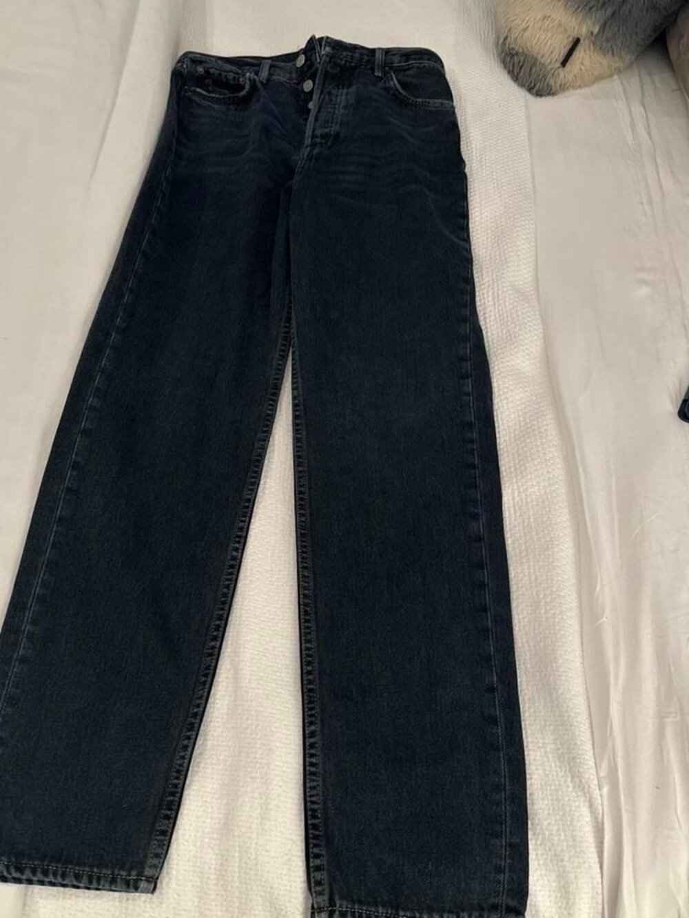 GRLFRND Devon Black High Waisted Straight Leg Jeans 25